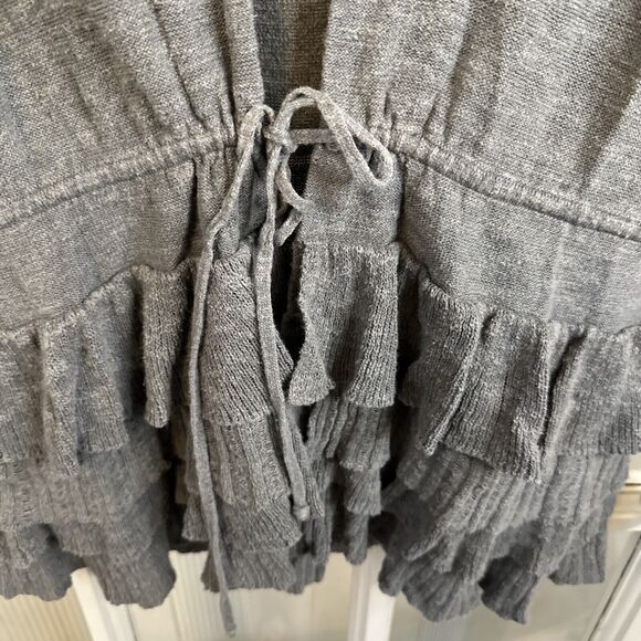 Banana Republic Cotton Linen Layered Bohemian Open Womens Front Cardigan XS - Picture 9 of 11